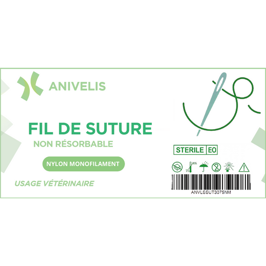 Fil de suture vétérinaire - Nylon (polyamide) - Boîte de 12