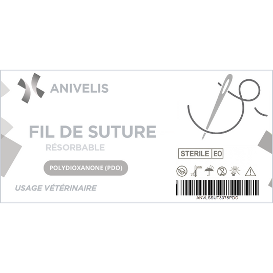 Fil de suture vétérinaire - PDO (POLYDIOXANONE) - Boîte de 12